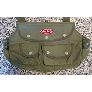 NEW Berkley Fishing Tackle Shoulder Carry Utility Gear Bag Green Multi Pocket